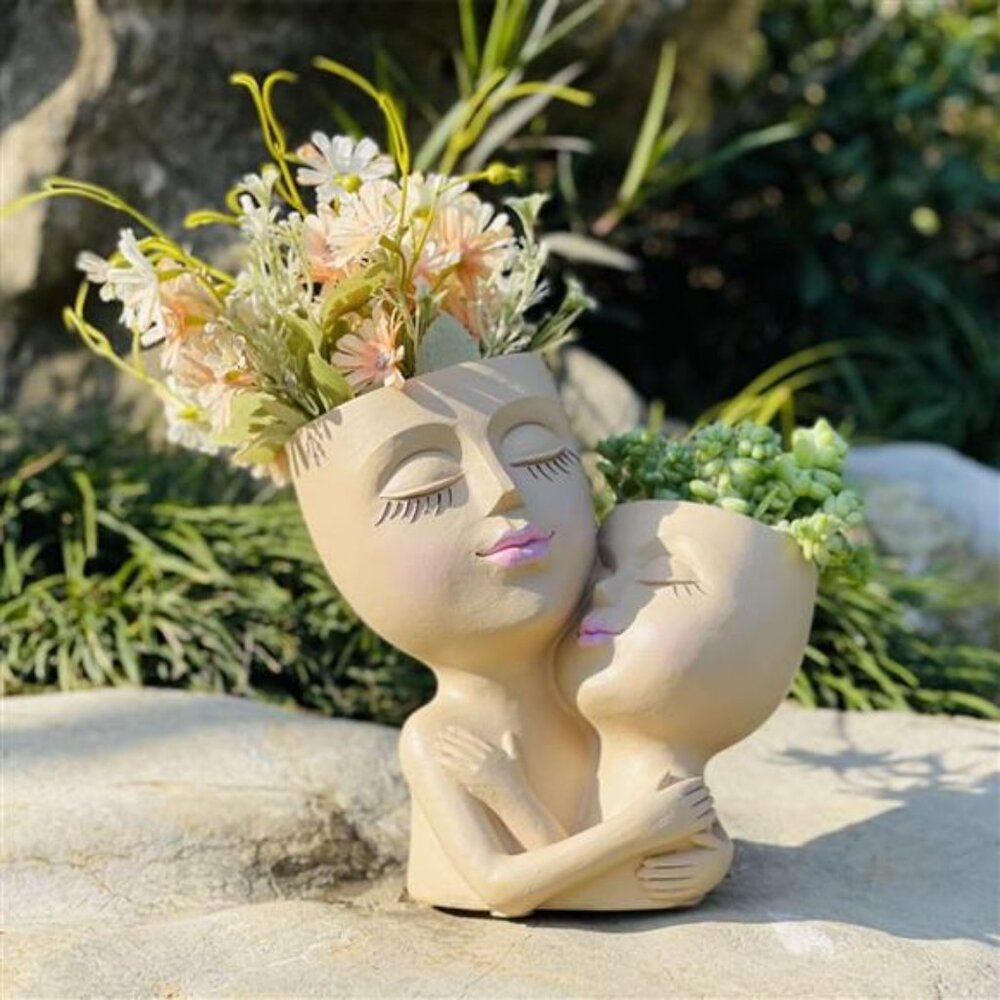 Double Face Planters Pots Head Planter for Indoor Plants, Great Unique Gifts - Picture 5 of 7